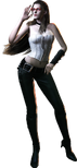 Trish's EX costume in DMC4SE, resembling Lady's trademark colors