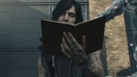 DMC5 V Reading From Book