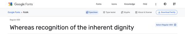 Google Fonts select font