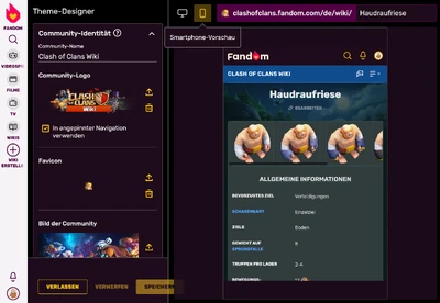 Mobile theme preview