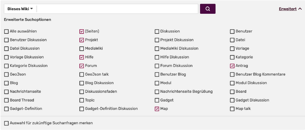 Erweiterte Suche