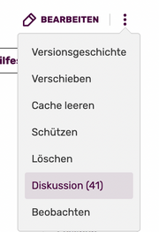 Bearbeiten-Dropdown ausgeklappt