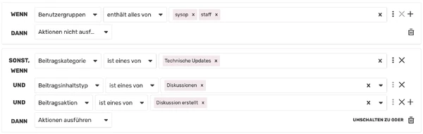 Discussions AbuseFilter rule groups example