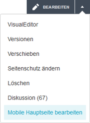 Mobile Hauptseite bearbeiten