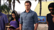 Dexter attends beach funeral for Brother Sam