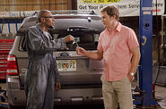 Brother Sam repairs Dexter's car
