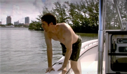 Dexter boards his boat