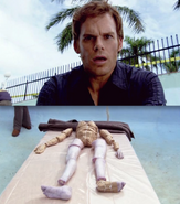 Dexter stunned by the amazing work of the hooker killer