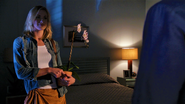 Hannah in Dexter's bedroom