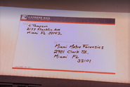 Dexter anonymously mails the hand to the Forensics Dept.