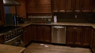 Deb and Dexter arrive, find bloody paper towels in kitchen
