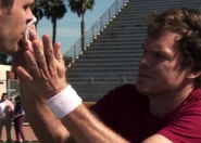 Collecting blood from Joe Walker