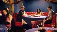 Angel, Jamie, and Louis have dinner out