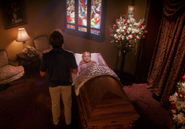 Rita in her casket