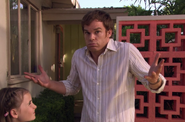 Dexter shrugs when the neighbor asks where Walter is when he goes missing