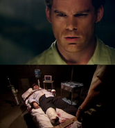 Dexter watches as Tony begs to be killed - Dexter frees him instead