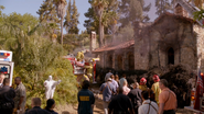 Church arson scene
