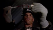 Dexter collects a blood slide