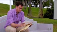 Dexter looks at his gruesome childhood drawings