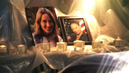 Photos of Ellen and Maria set up with candles