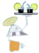 Tiny holding oil drinks