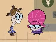 Dexter and Mordecai dressed as girls