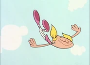 Giantess Dee Dee falling straight down to dexter