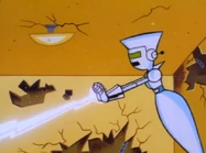 Mom-Droid 1000 shooting lasers from her hands