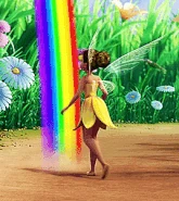 Iridessa finishing a rainbow