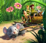 Cheese pulling a mouse cart