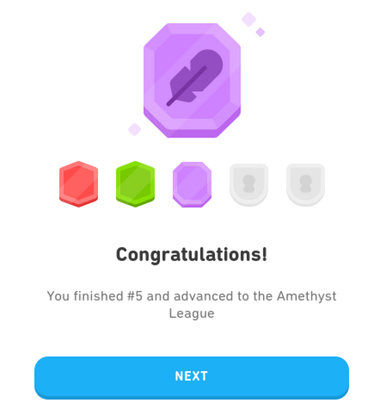 Advanced to the Amethyst League on Duolingo duolinge - iFunny Brazil