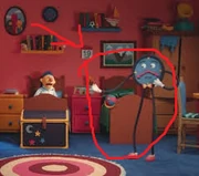 Tony appears very shortly in DHMIS 6 because of Red guy using the machine. He looks slightly different due to the fact two Tony puppets were made.