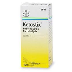 Ketostix. This type of test strip measures urine ketones only.