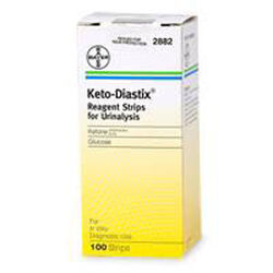 Ketodiastix. This type of urine test strip measures both glucose and ketones.