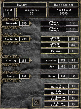 diablo 2 character screen