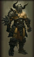 Barbarian wearing the Gothic Helm