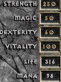 D1 warrior max attributes