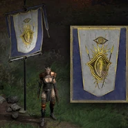 SisterhoodBannerD2R.jpg (386 KB) The banners in the Rogue Encampment. What is supposedly their Order's crest has elements reminiscent of their Askari origin (spears, shields) with the Sightless Eye above.