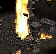 Andariel's remains burning
