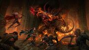 Diablo battles some adventurers