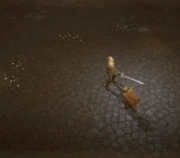 Albrecht receives swordfighting lessons from Aidan