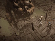 Shura uses Sladyan's statue to reveal a vision of the past