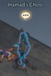 Hamad's Ghost, standing above his corpse