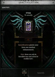 Sanctification interface