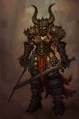 The female Barb in heavy armor