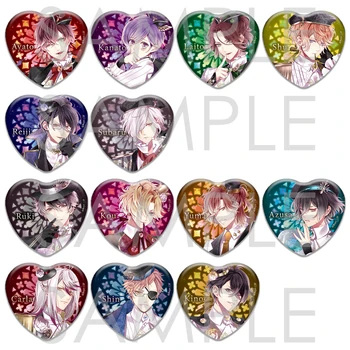 Beauty & Vampire Glitter Heart Can Badge