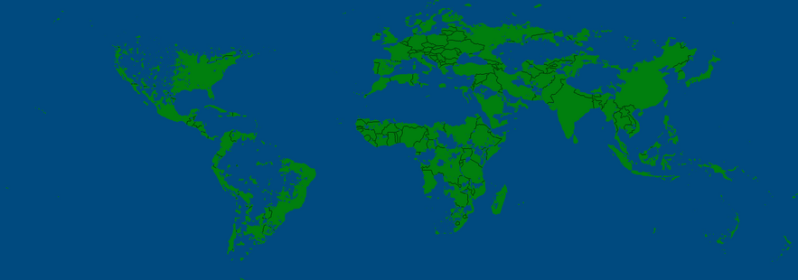 A map of the world with uninhabited areas trimmed out made by TheIridiumic 138