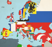 A flag map of Europe in 1914