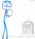 Blue visiting his grave