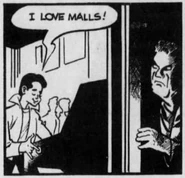 Sweeney (right) lurking in the mall